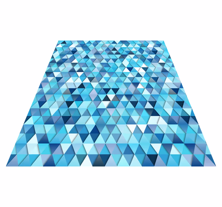 Covor de vinil pentru baie abstract geometric albastru - TenStickers