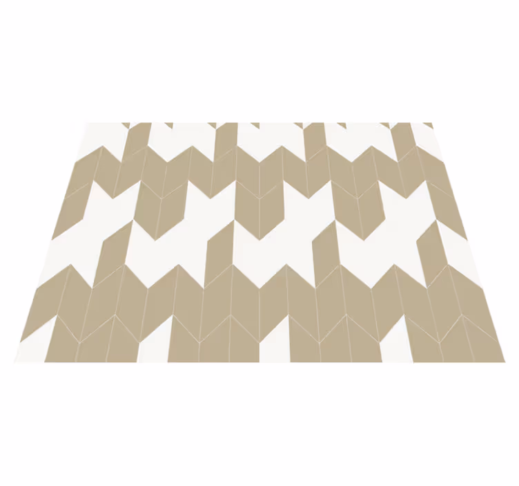 Covor de vinil pentru baie cu model geometric alb și bej - TenStickers