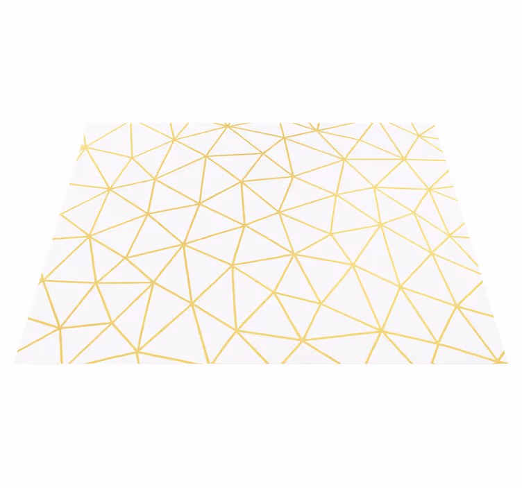 Covor de vinil geometric mozaic prismatice aurii - TenStickers