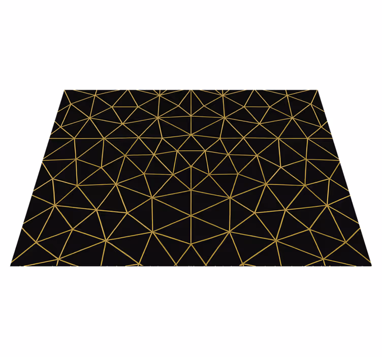 Covor de vinil geometric plasă geometrică aurie de noapte - TenStickers