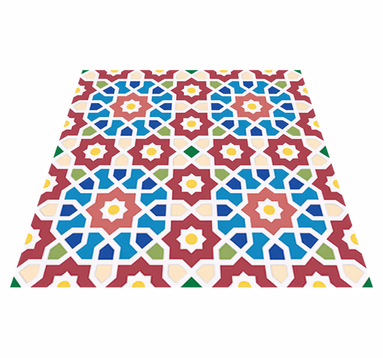 Covor de vinil pentru baie cu plăci hidraulice arabe - TenStickers
