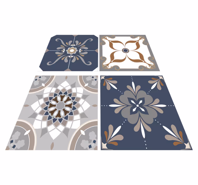 Covor de vinil pentru baie flori clasice - TenStickers