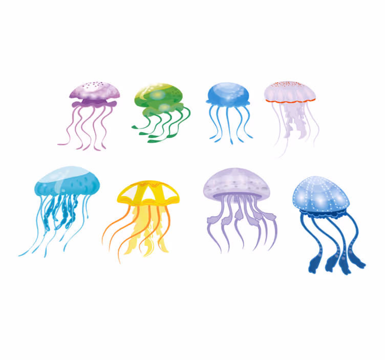 Covor de vinil pentru baie culori de meduză - TenStickers