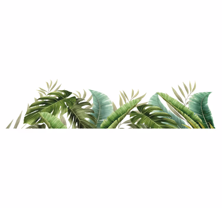Covor de vinil pentru baie plante tropicale - TenStickers