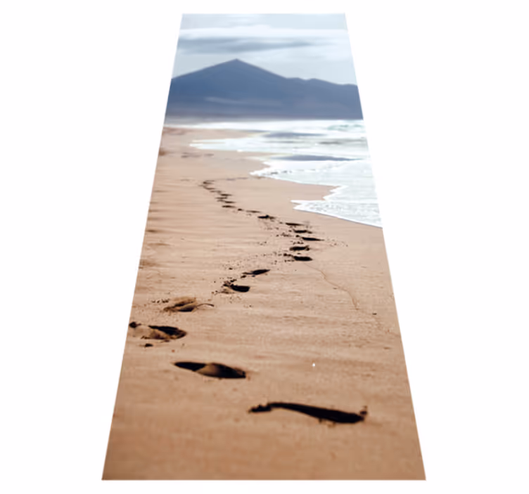 Covor de vinil pentru baie urme pe plajă - TenStickers