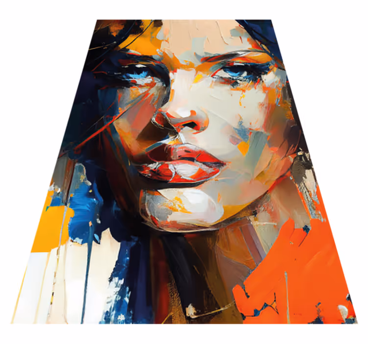 Covor de vinil pentru baie pictură facială colorată - TenStickers