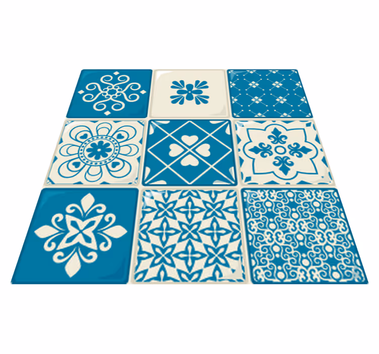 Covor de vinil pentru baie model gri și albastru - TenStickers