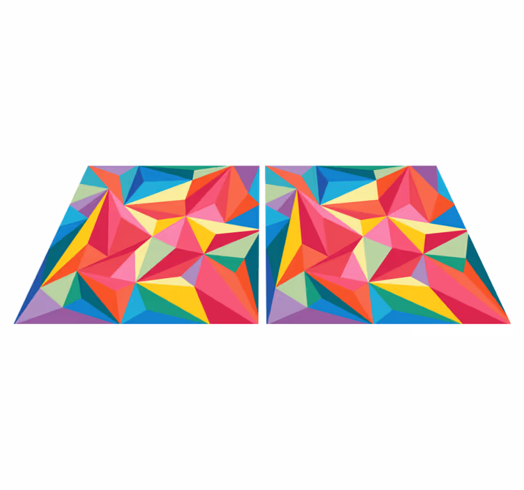 Covor de vinil pentru baie imagine geometrică multicoloră - TenStickers