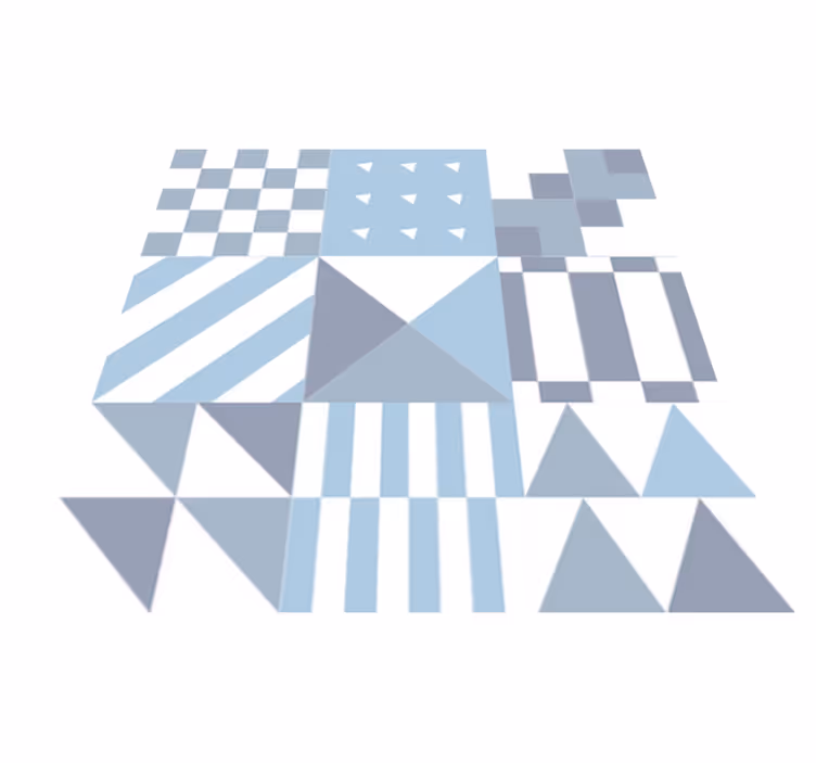 Covor de vinil pentru baie model geometric albastru - TenStickers