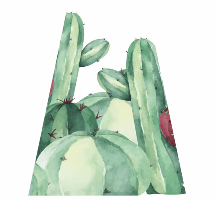 Covor de vinil pentru baie plante cactus - TenStickers