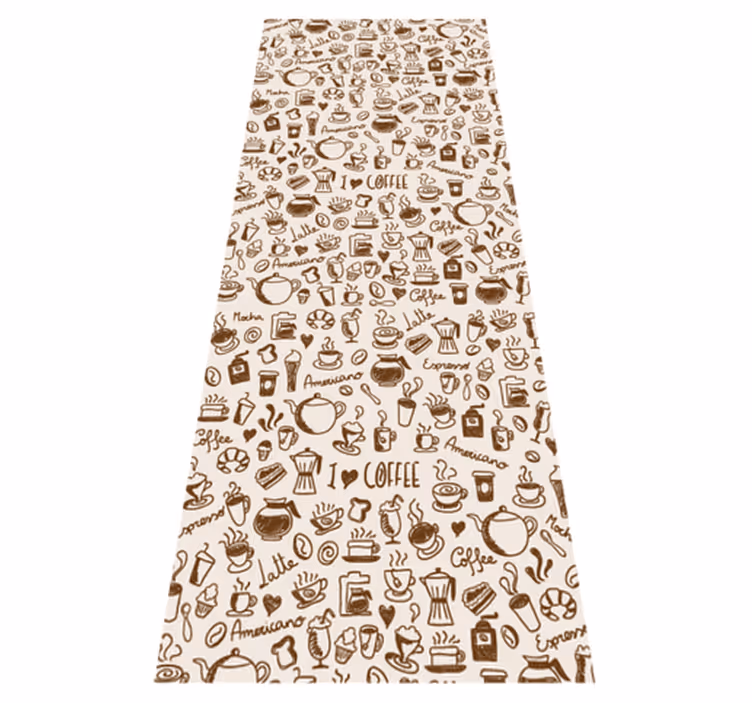 Covor de vinil pentru bucătărie cu desene de cafea - TenStickers