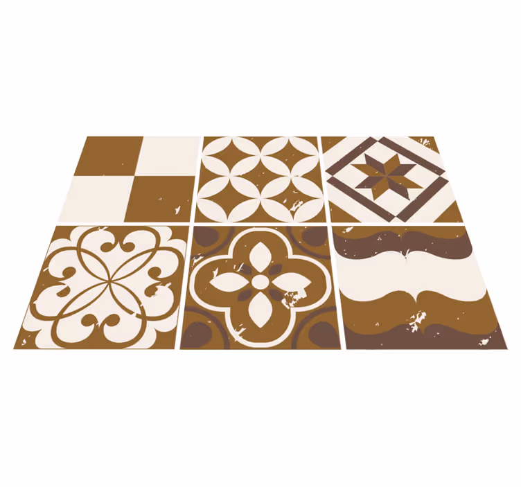 Covor de vinil pentru bucătărie design ciment maro - TenStickers