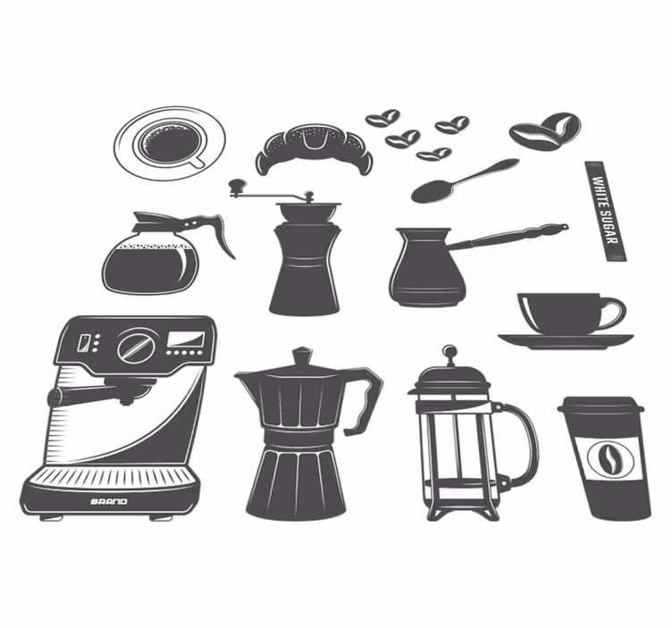 Covor de vinil pentru bucătărie set de cafea - TenStickers