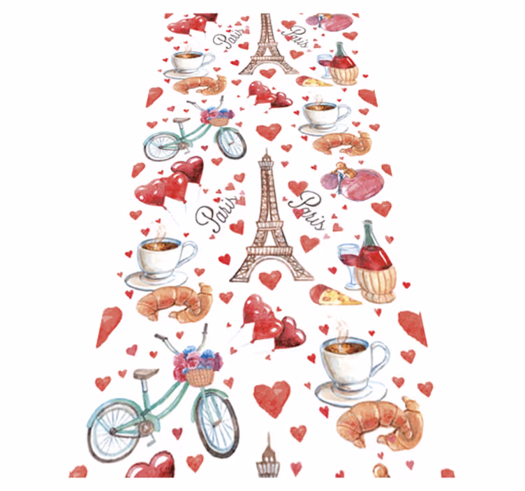 Covor de vinil pentru bucătărie iubire paris - TenStickers