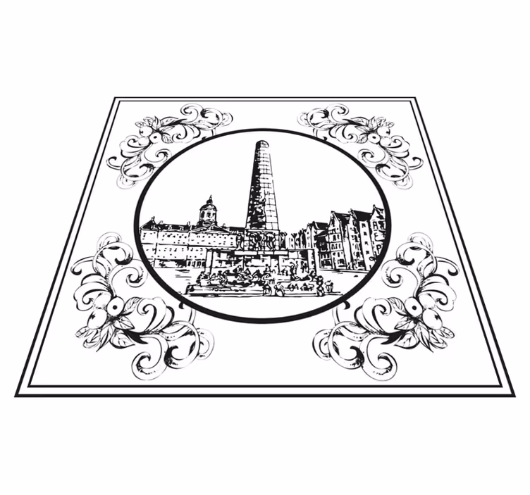 Covor de vinil pentru bucătărie piața dam din amsterdam - TenStickers