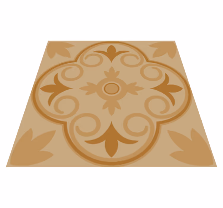 Covor de vinil pentru bucătărie model floral vintage bej - TenStickers