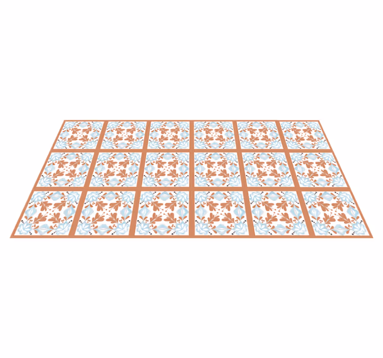Covor de vinil pentru bucătărie plăci florale mediteraneene - TenStickers