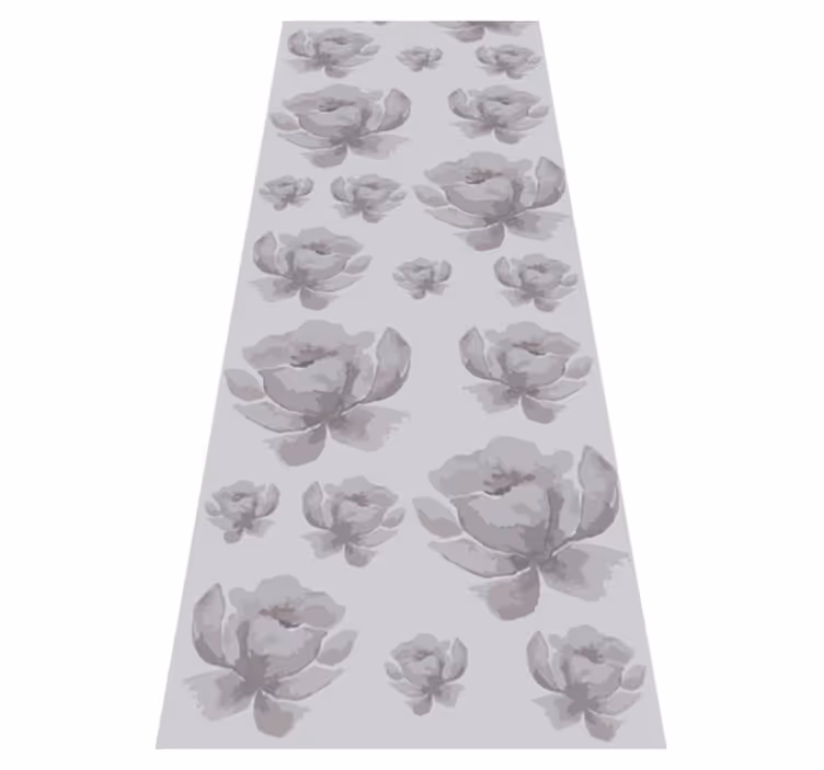 Covor vinil dormitor model floral gri anii '80 - TenStickers
