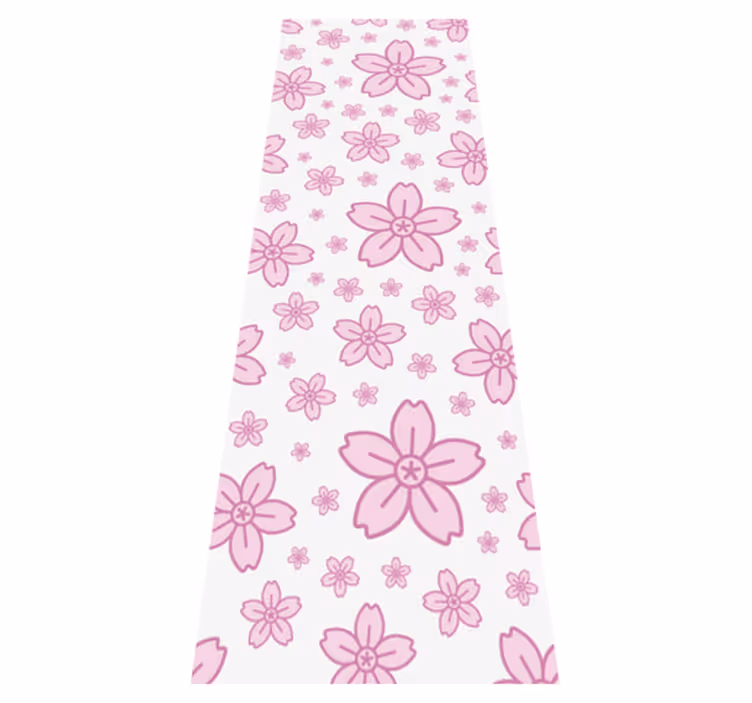 Covor vinil dormitor flori mici roz pe fundal alb - TenStickers