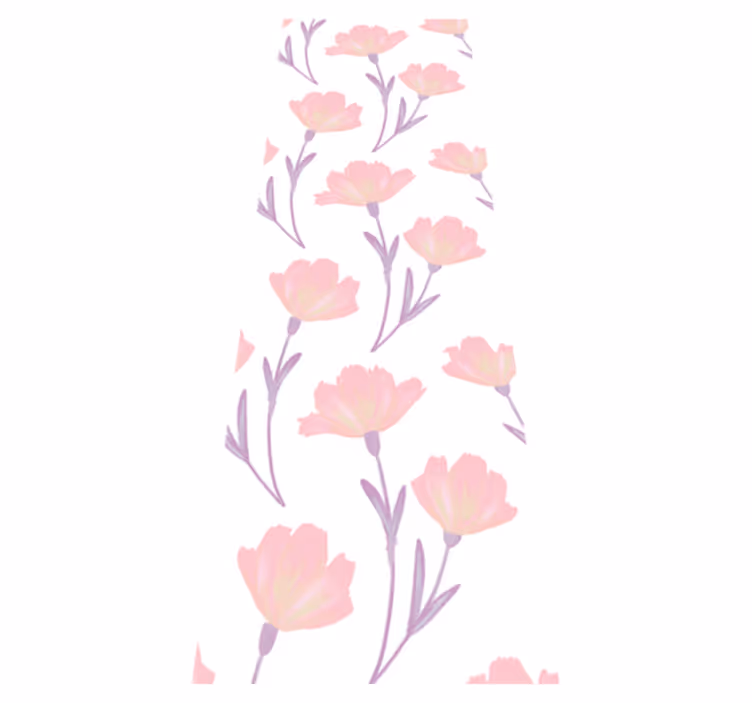 Covor vinil dormitor model floral minimalist acuarelă - TenStickers