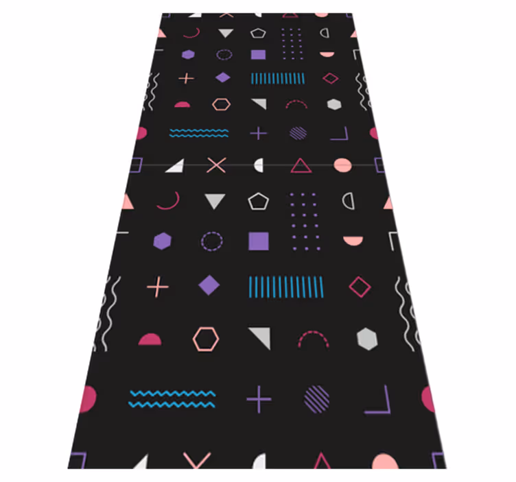 Covor vinil dormitor forme geometrice retro colorate - TenStickers