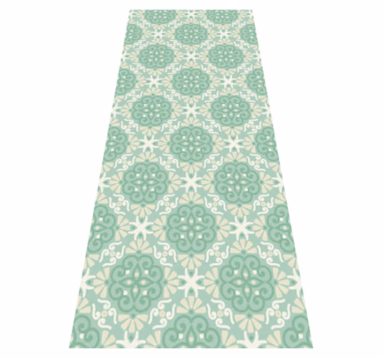 Covor vinil dormitor model floral verde nordic - TenStickers