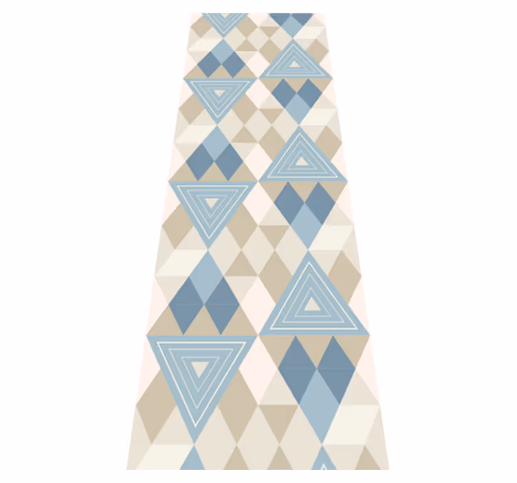 Covor vinil dormitor model geometric albastru nordic - TenStickers