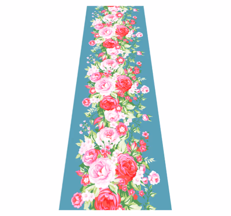 Covor vinil dormitor model turcoaz shabby chic - TenStickers