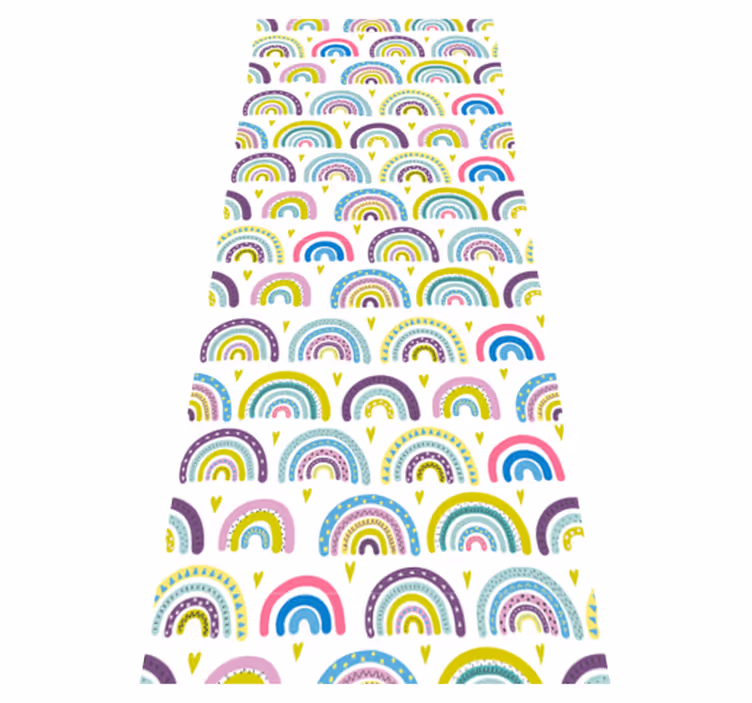 Covor vinil dormitor model curcubeu abstract colorat - TenStickers