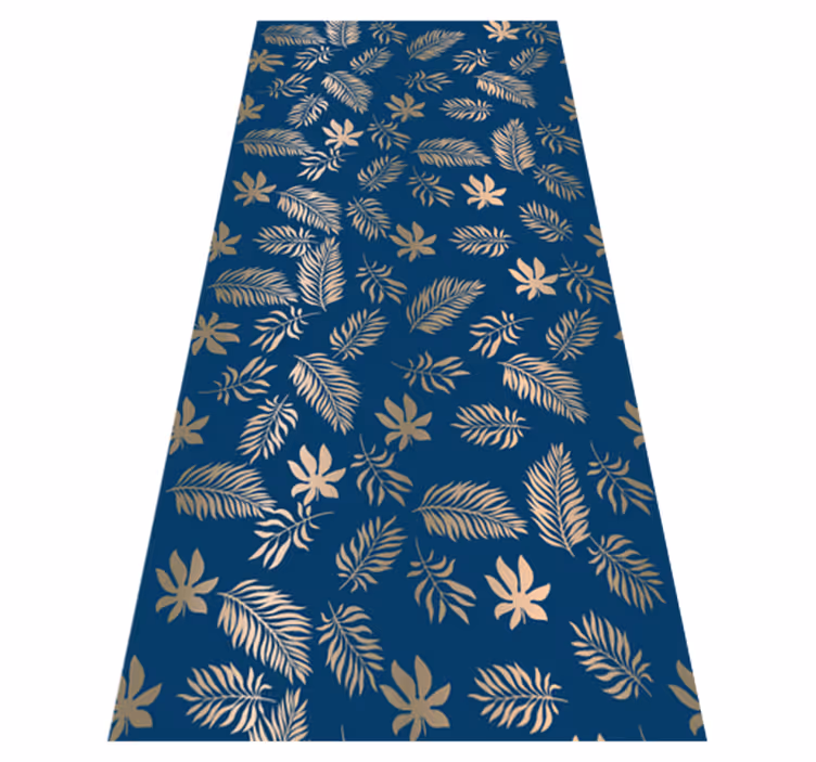 Covor vinil dormitor design flori albastre africane - TenStickers