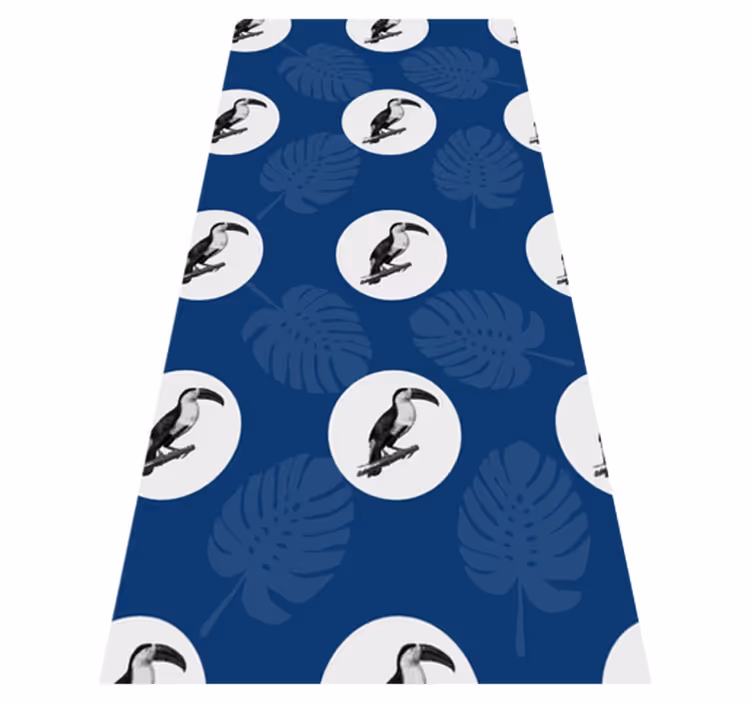 Covor vinil dormitor design cu păsări albastre africane - TenStickers
