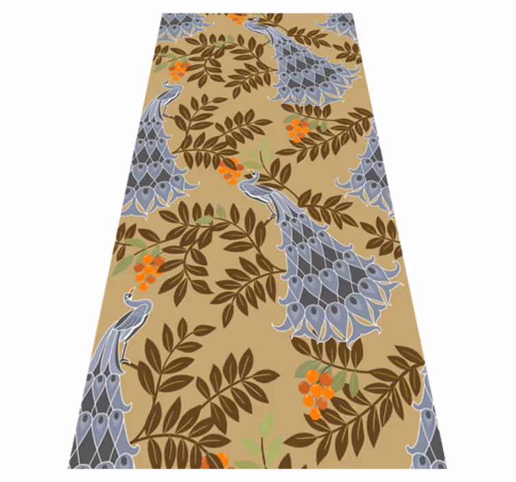 Covor vinil dormitor design păun gri stil african - TenStickers