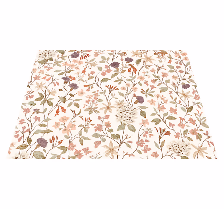 Covor vinil dormitor design flori roz - TenStickers