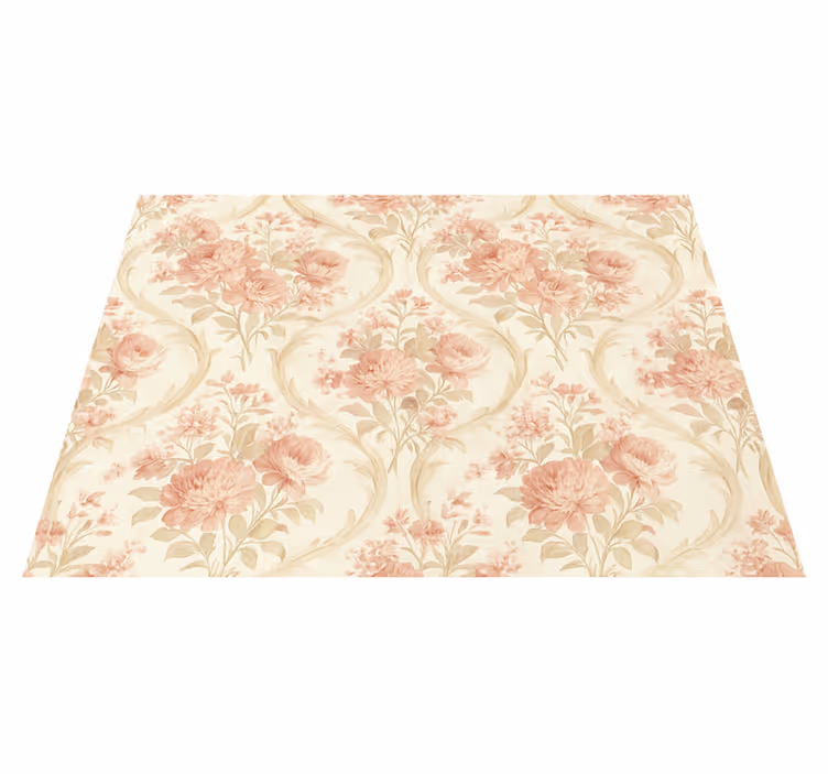 Covor vinil dormitor design flori vintage spalate - TenStickers