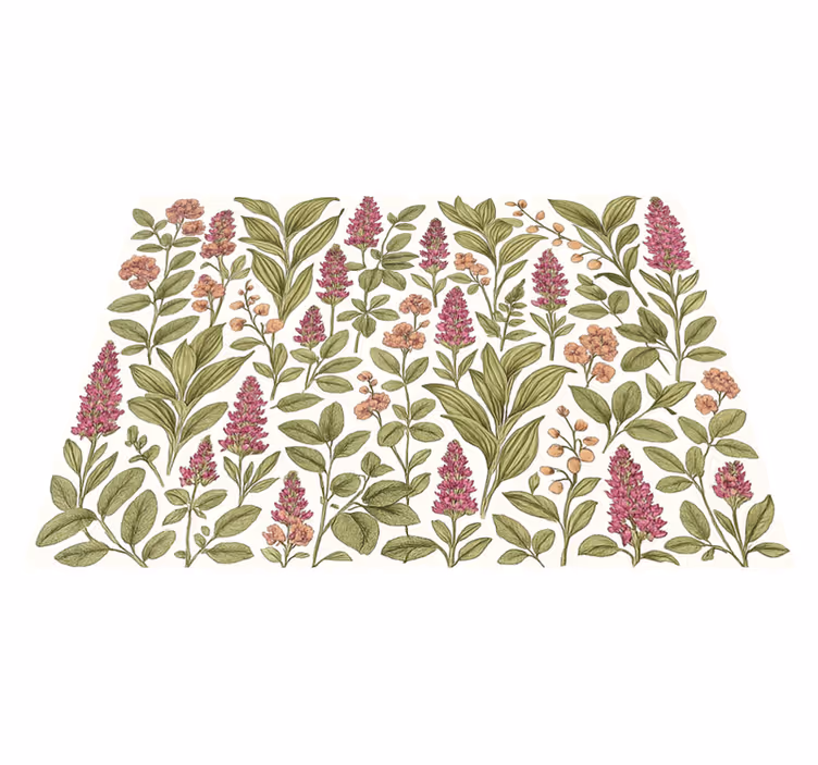 Covor vinil dormitor model floral colorat - TenStickers