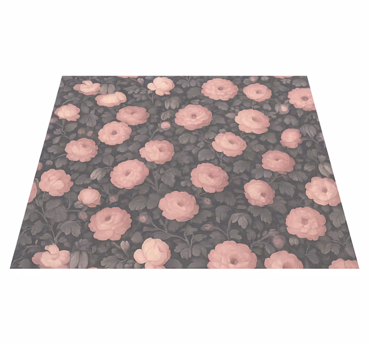 Covor vinil dormitor design floral roz vechi - TenStickers