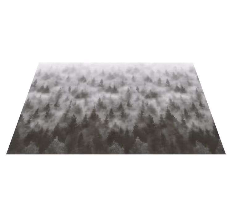 Covor vinil dormitor munte misterios 3d în ceață - TenStickers