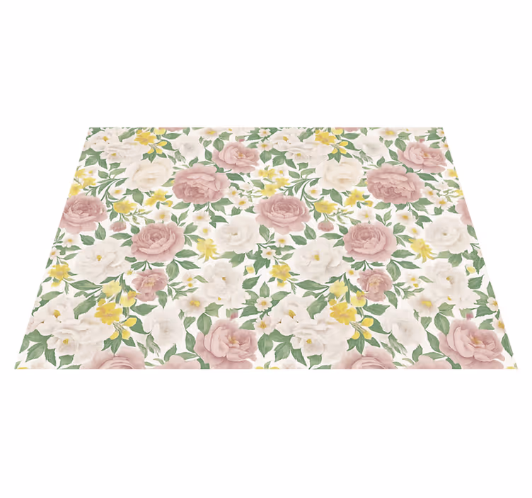 Covor vinil dormitor motif botanic misterios fumuriu - TenStickers