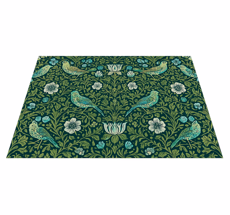 Covor vinil dormitor floral și cu păsări ornamental - TenStickers