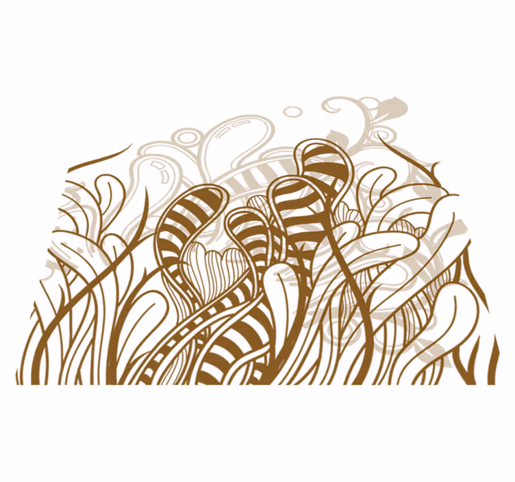 Covor vinil dormitor cu plante abstracte decorative - TenStickers