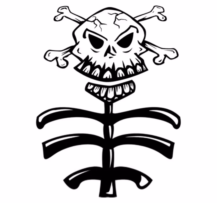 Covor vinil dormitor decorativ cu craniu și trunchi - TenStickers