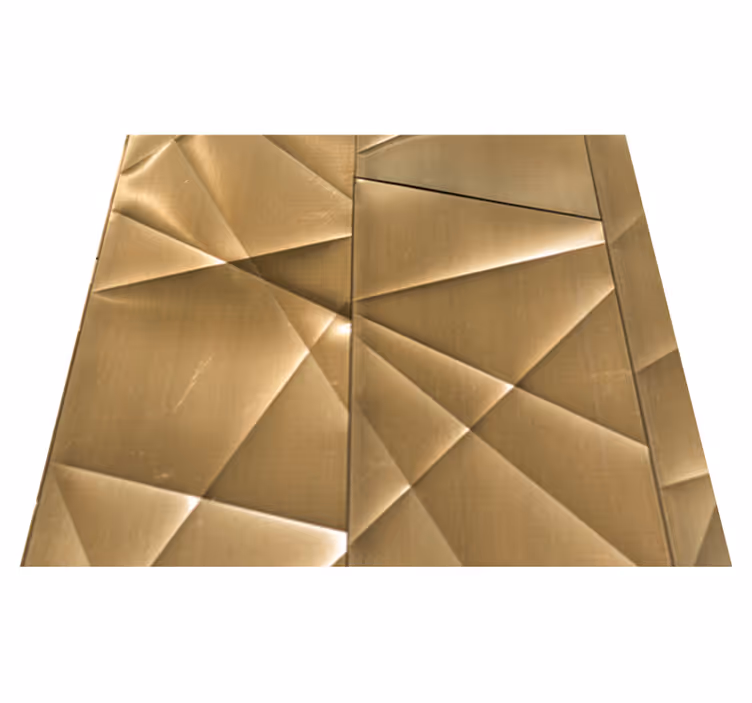 Covor vinil studiu textură poligon 3d aurie - TenStickers