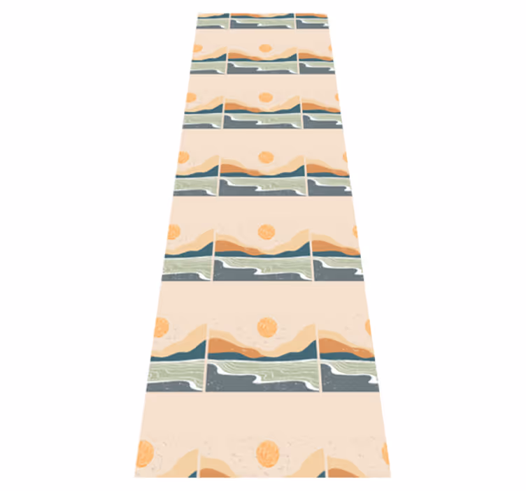 Covor vinil studiu peisaj montan abstract apus - TenStickers