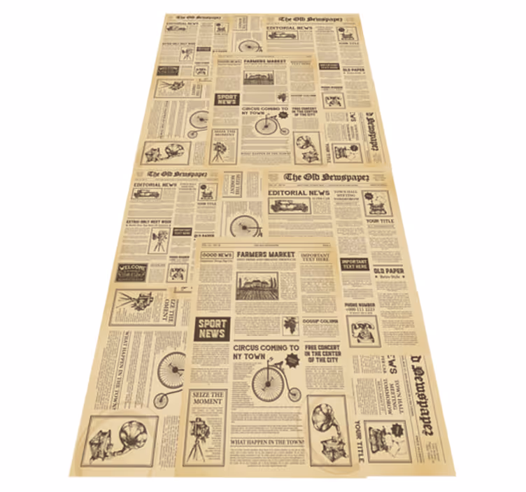 Covor vinil studiu ziar american vintage - TenStickers