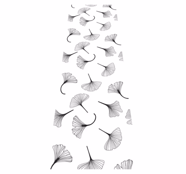 Covor vinil studiu model frunze ginkgo negre - TenStickers