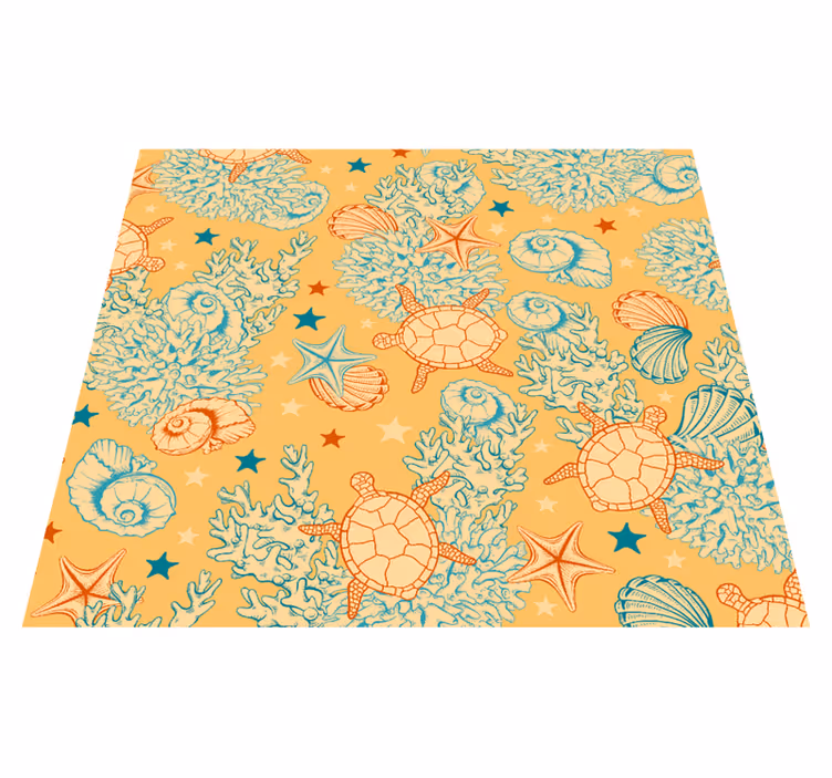 Covor vinil dormitor viața subacvatică culori delicate - TenStickers