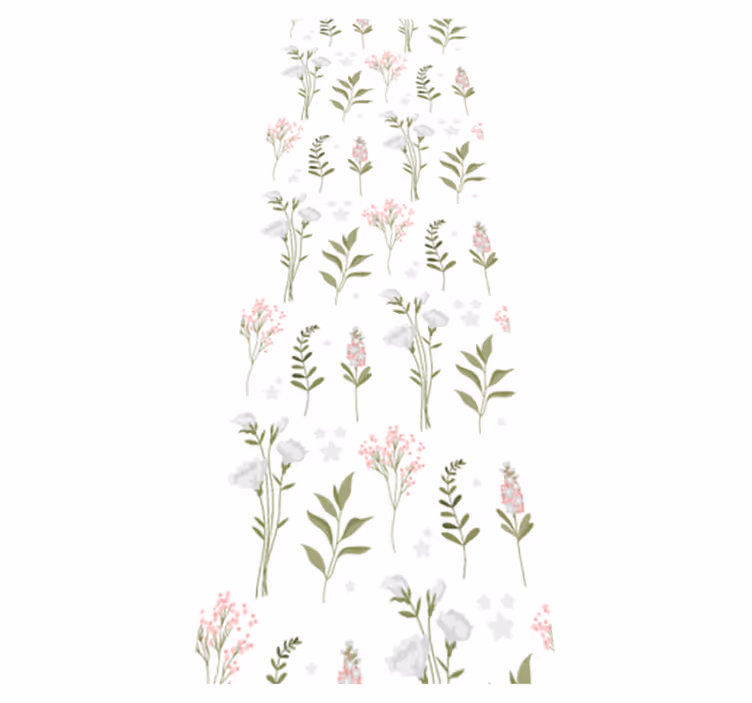 Covor vinil dormitor cu model floral minimalist - TenStickers