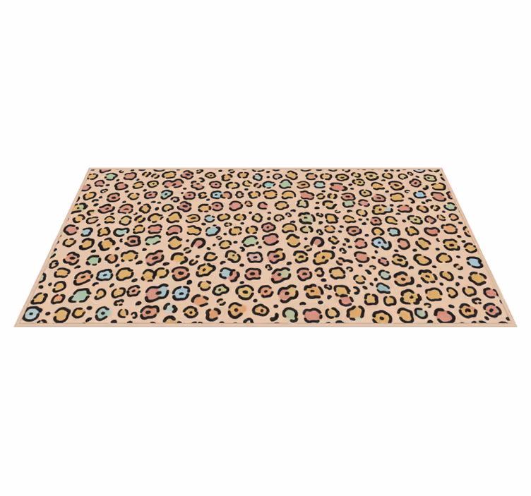 Covor vinil dormitor imprimeu leopard pastel - TenStickers