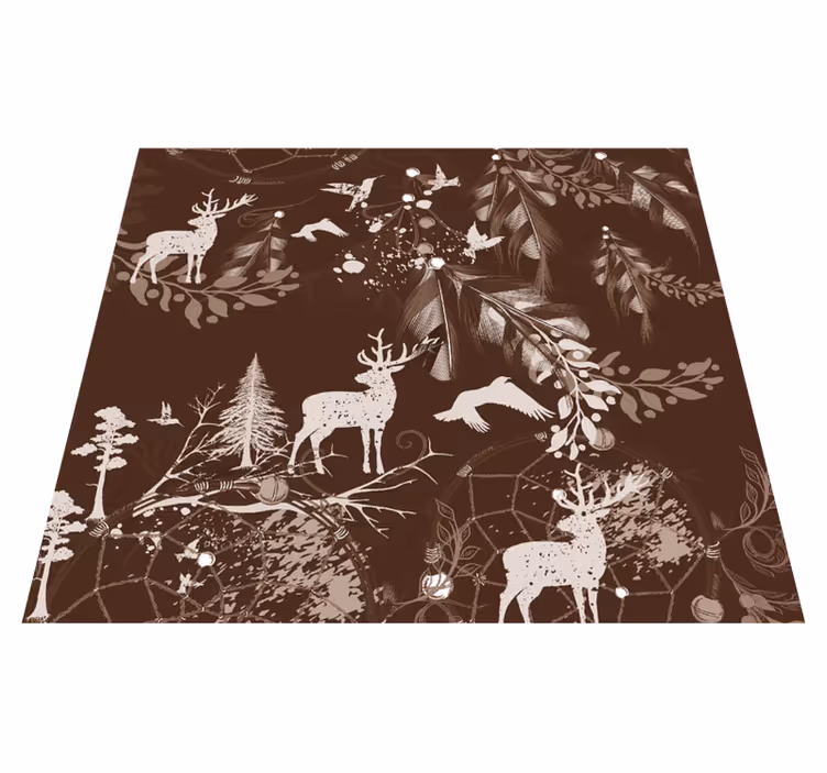 Covor vinil dormitor cerbi decorativi - TenStickers