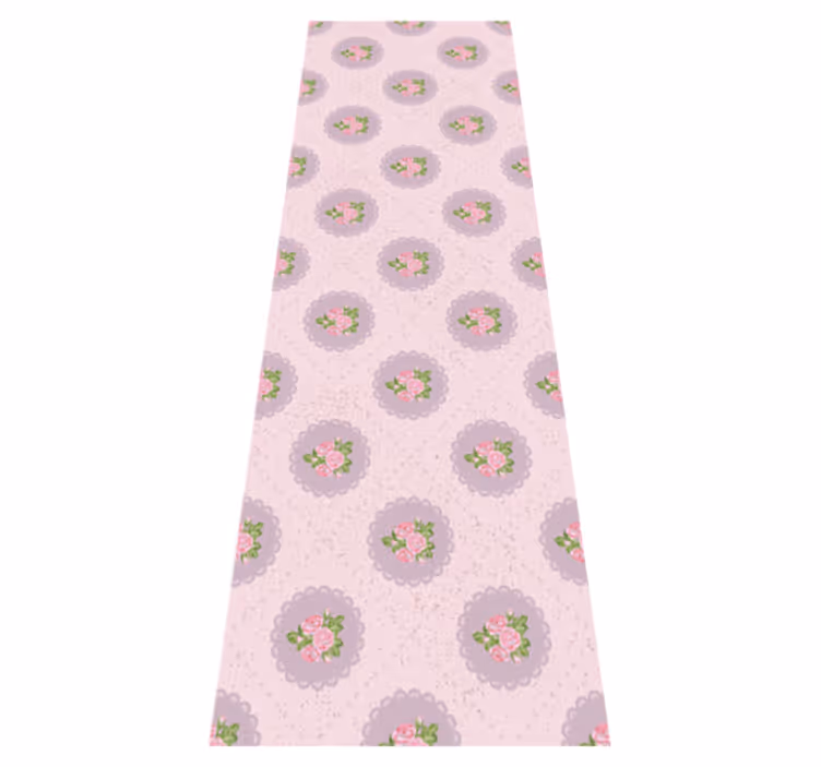 Covor vinil dormitor model pătrat roz shabby chic - TenStickers